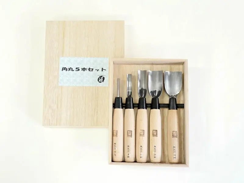 Gouges japonaises à parer et graver Michi Hamono - Coffret 5 outils - Gaignard Millon
