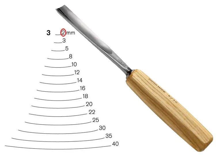 Gouge droite série n°3 Pfeil, Swiss made - Gaignard Millon