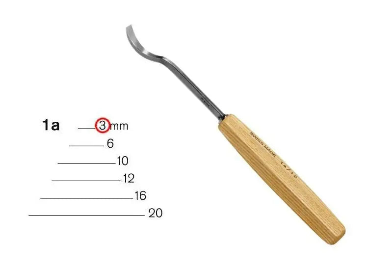 Gouge coudée série n°1 Pfeil Largeur