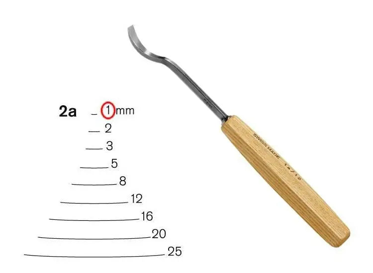 Gouge coudée série n°2 Pfeil Largeur