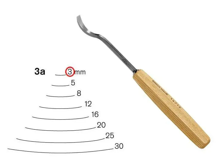 Gouge coudée série n°3 Pfeil Largeur