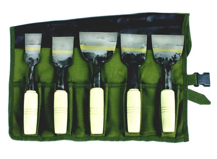 Set de 5 Ciseaux à bois extra larges en trousse toile - Gaignard Millon