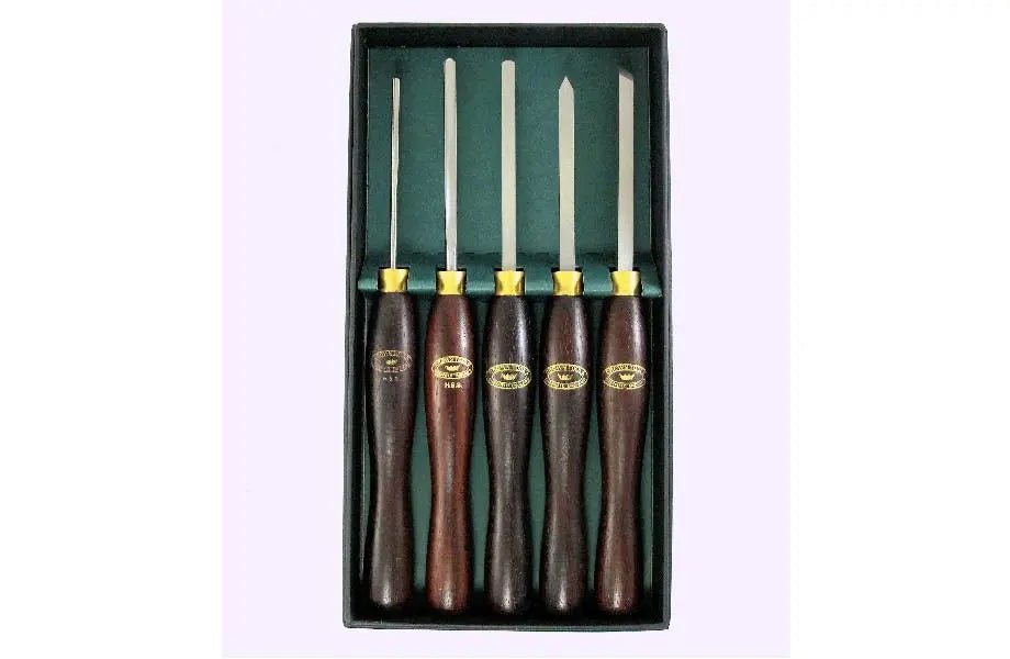 Coffret de 5 mini outils de tournage sur bois Crown tools - Gaignard Millon