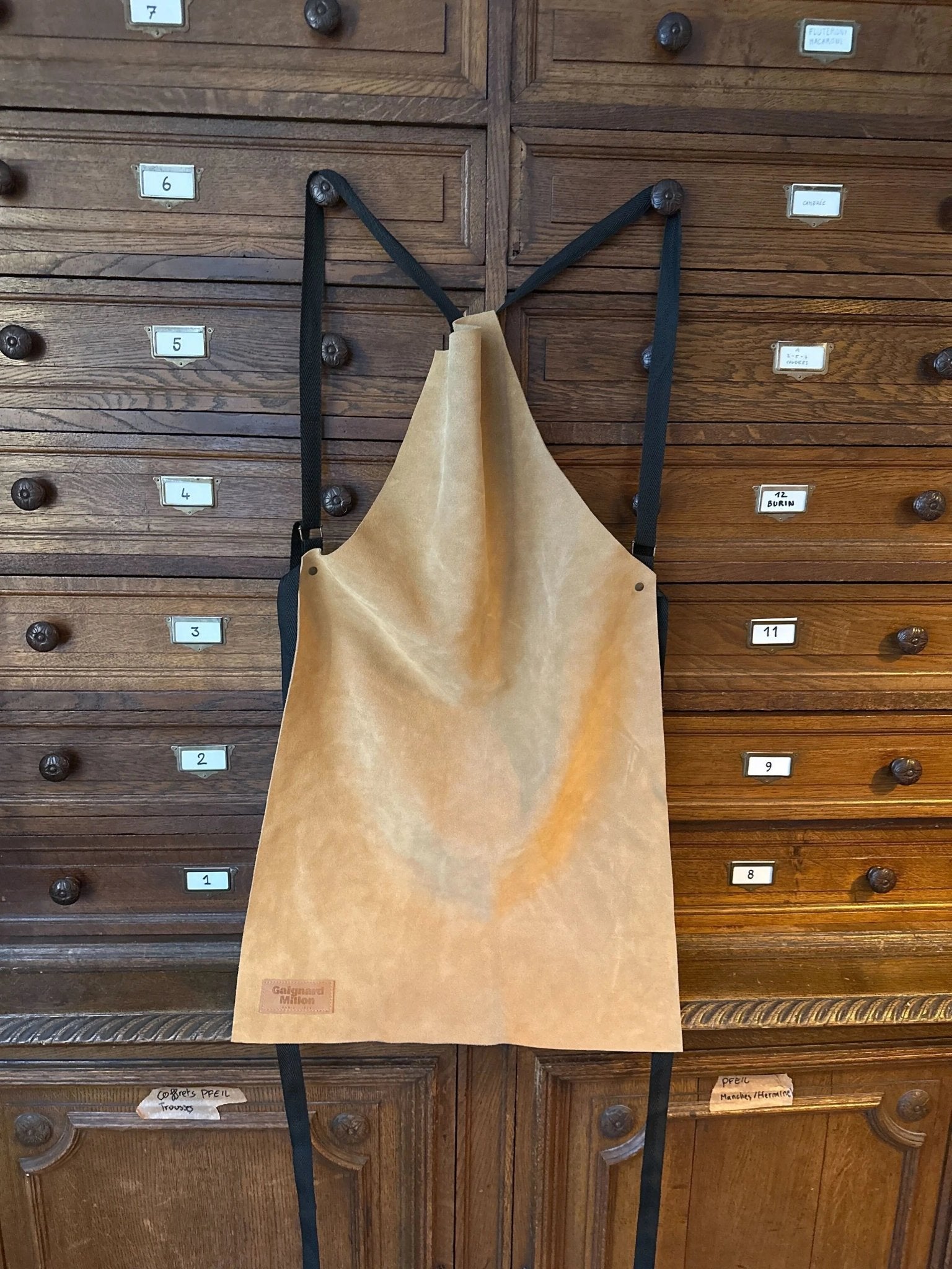 Tablier cuir marron - Gaignard Millon