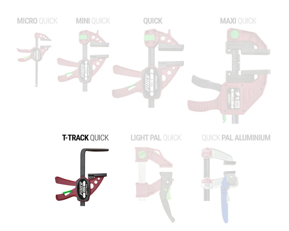 Serre‑joint rapide Piher mini quick T‑Track 15cm - Gaignard Millon