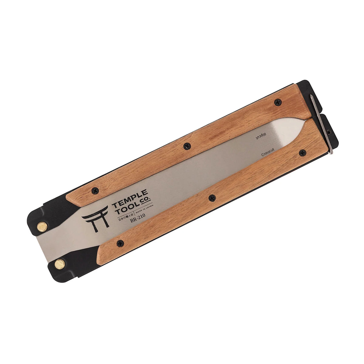 Scie papillon Temple Tool Co BR-210 fermée, lame protégée par le manche pliant