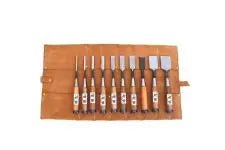 Set de 10 ciseaux à bois japonais Oire Nomi en trousse cuir - Gaignard Millon